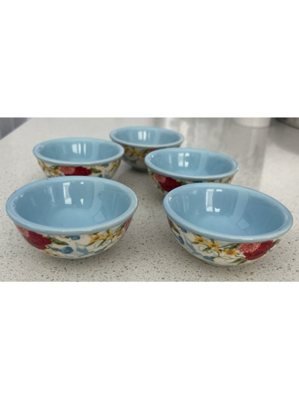 The Pioneer Woman Mini dip Dipping Bowls Sweet Rose 3.1" Set of 5 - Picture 2 of 8